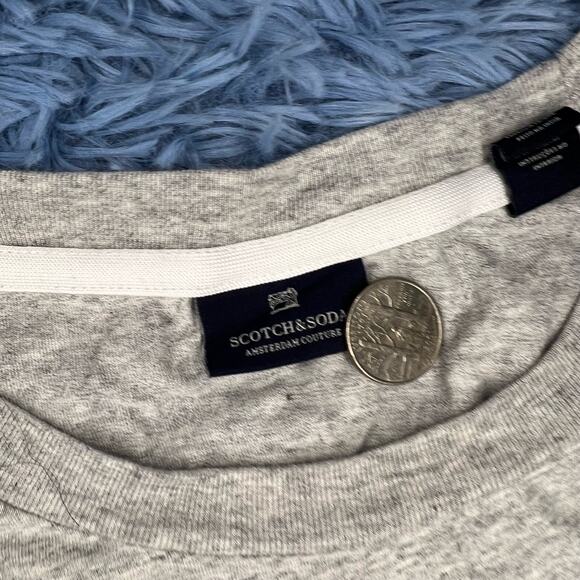 Scotch & Soda Amsterdam Spell Out Graphic Shirt Size Medium Mens Gray Multicolor - Picture 9 of 10